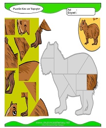 Puzzle Kes Yapıştır Çalışma Sayfaları